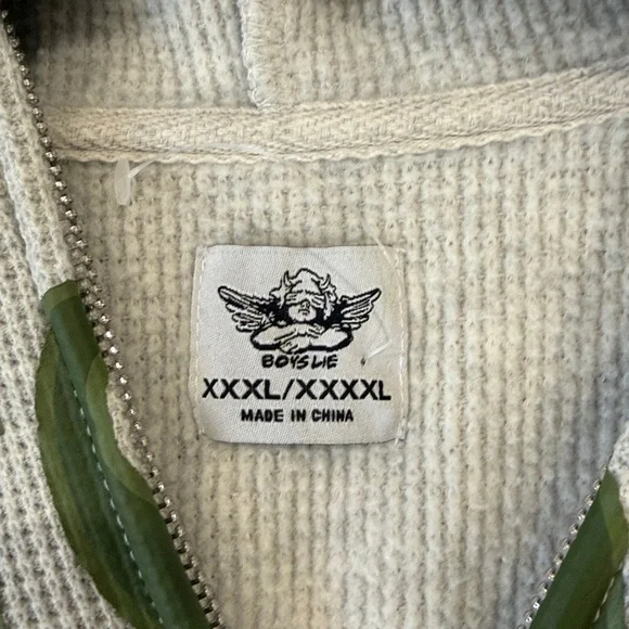 Boys Lie Light Gray Hoodie and Shorts Set with Green Print - Picture 2 of 5